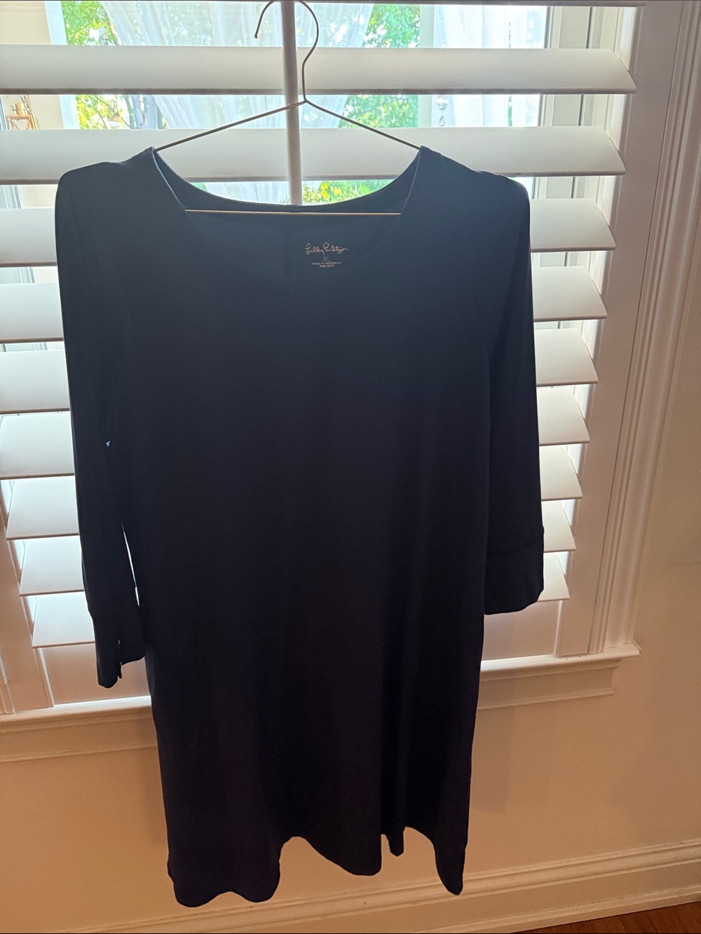 Lilly Pulitzer Navy Blue Three-Quarter Sleeve Shift Dress